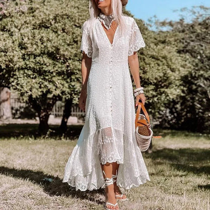 Spaghetti Strap Lace Beach Maxi Dress