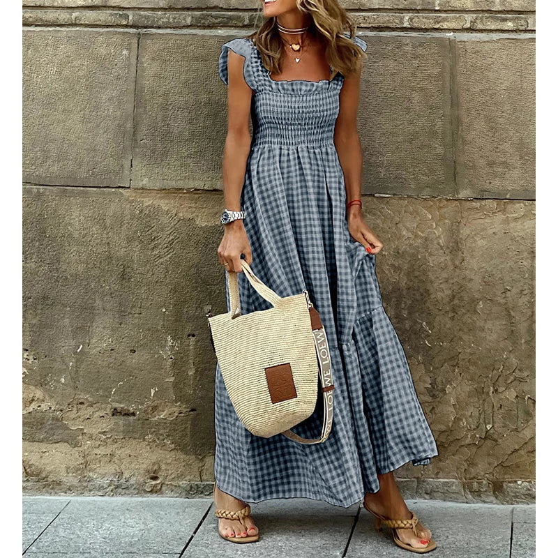 Pleated Sleeveless Maxi Dress for Y2k Dress