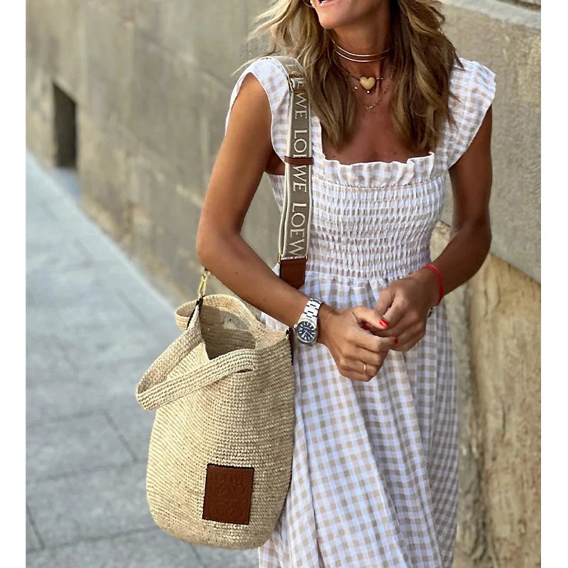 Pleated Sleeveless Maxi Dress for Y2k Dress