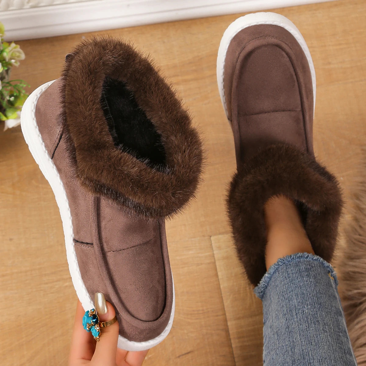 Boots Winter New Thickening Plush Warm Snow Boots Comfortable Soft Cotton Shoes for Botas De Mujer
