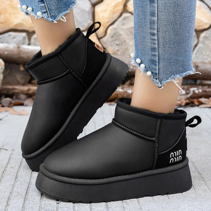 Short Plush Warm Flat Comfortable Chelsea Ankle Snow Boot