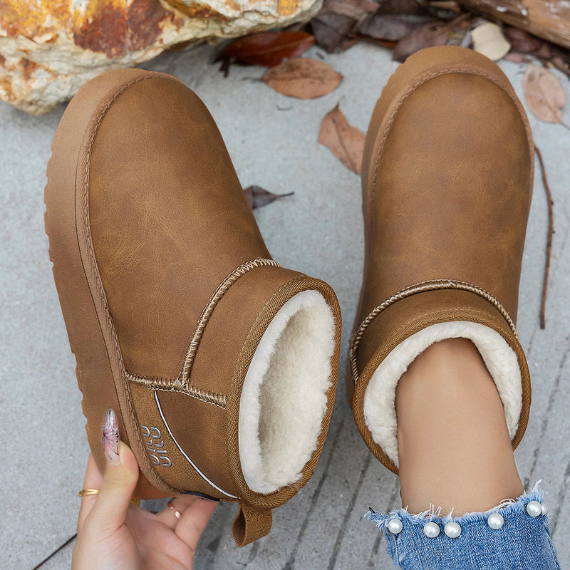 Short Plush Warm Flat Comfortable Chelsea Ankle Snow Boot