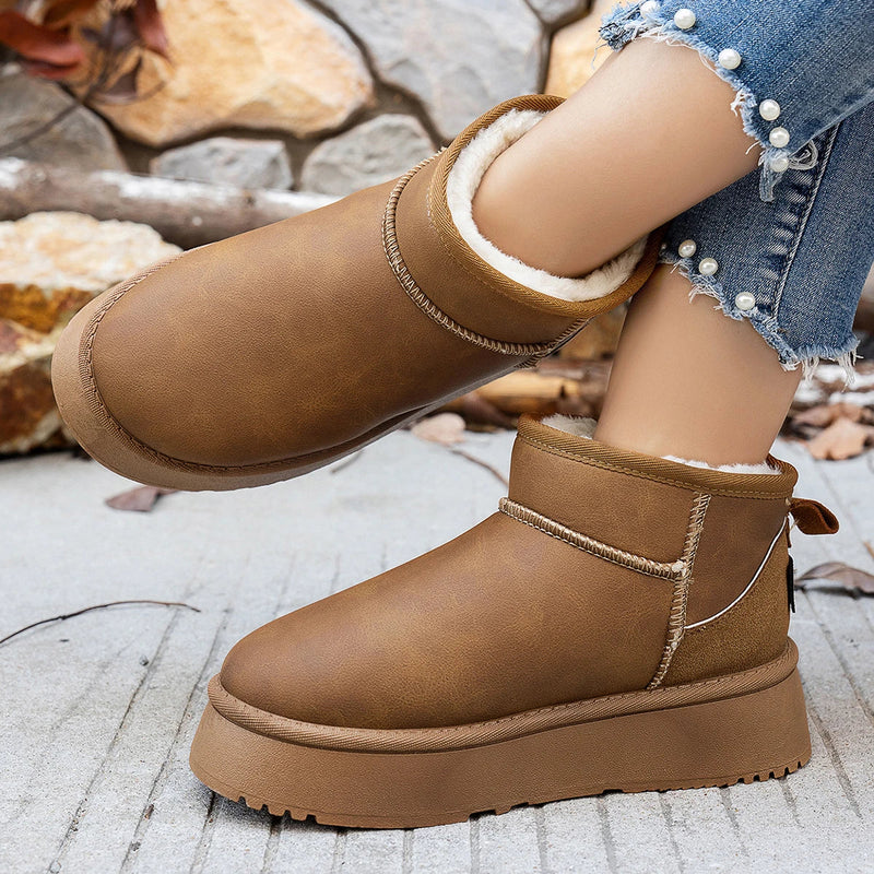 Short Plush Warm Flat Comfortable Chelsea Ankle Snow Boot