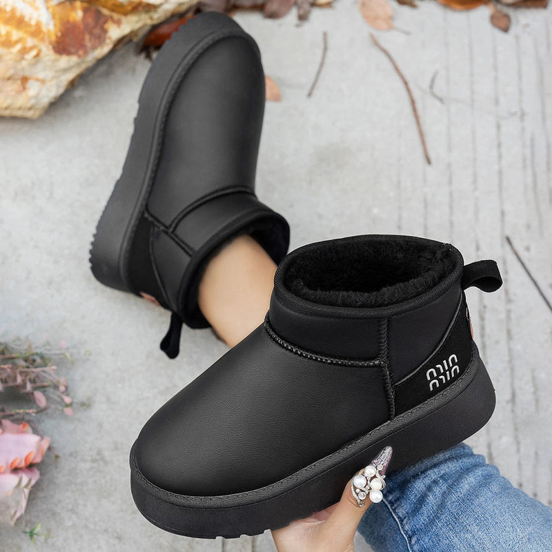 Short Plush Warm Flat Comfortable Chelsea Ankle Snow Boot