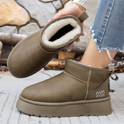 Short Plush Warm Flat Comfortable Chelsea Ankle Snow Boot