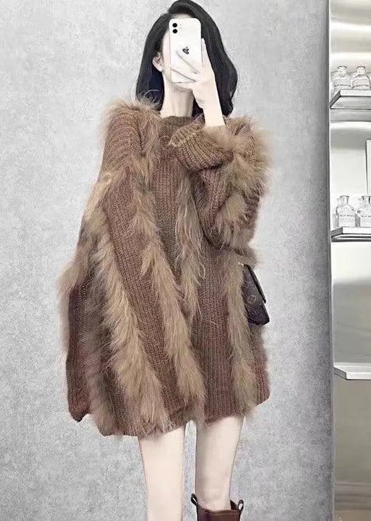 Fox Hair Knit Sweaters Winter