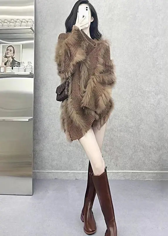 Fox Hair Knit Sweaters Winter
