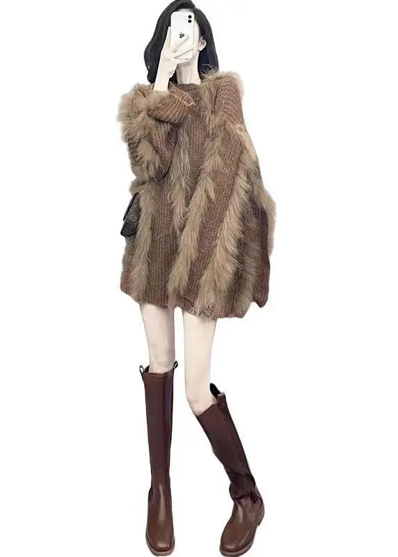 Fox Hair Knit Sweaters Winter