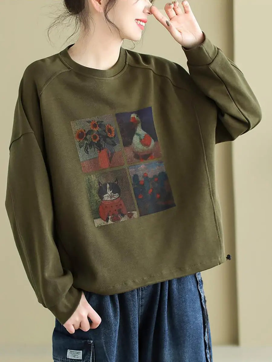 Print Spring Sweatshirt