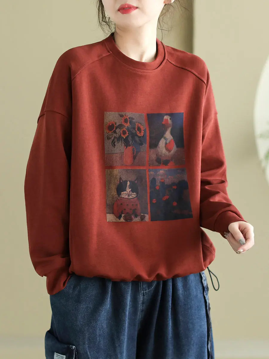 Print Spring Sweatshirt