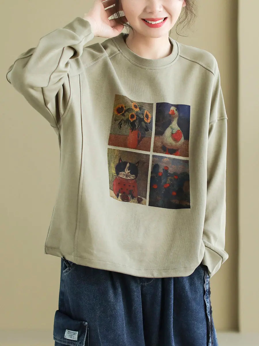 Print Spring Sweatshirt
