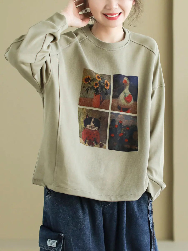 Print Spring Sweatshirt