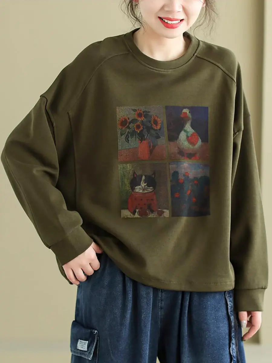 Print Spring Sweatshirt