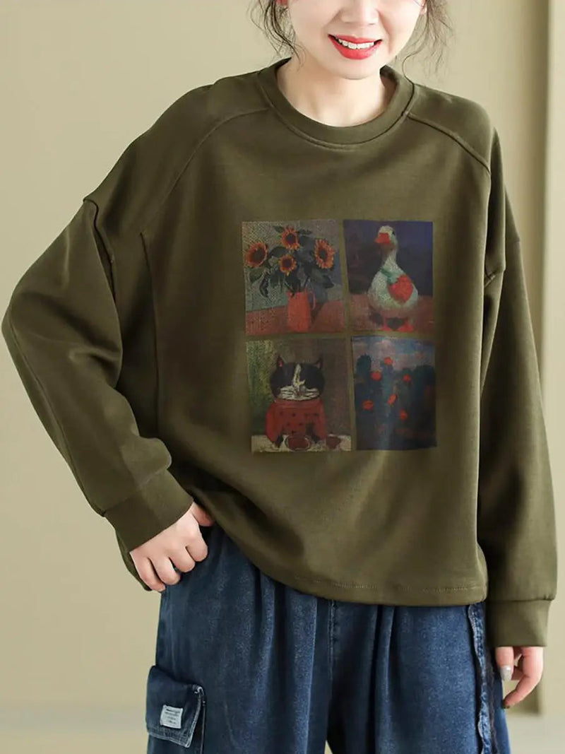 Print Spring Sweatshirt
