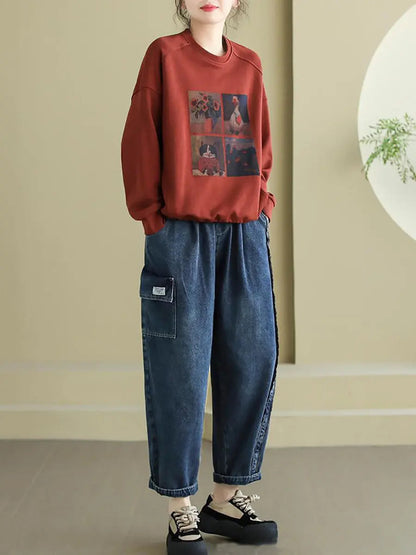 Print Spring Sweatshirt
