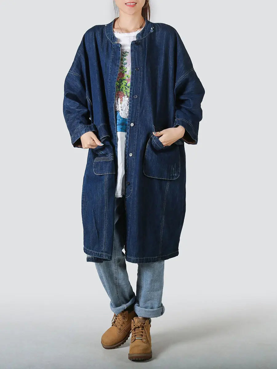 Spliced Loose Demin Coat