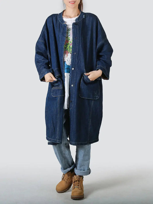 Spliced Loose Demin Coat
