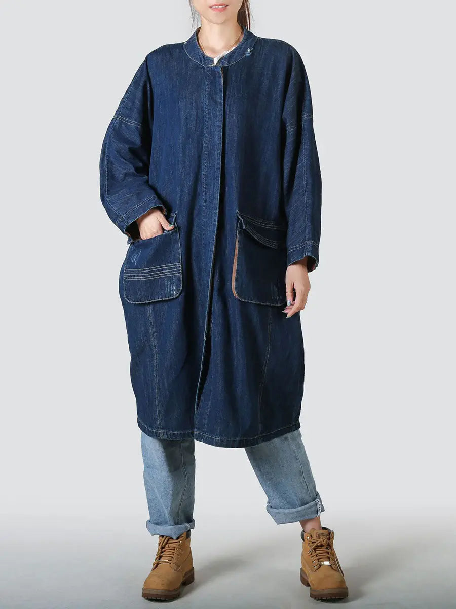 Spliced Loose Demin Coat