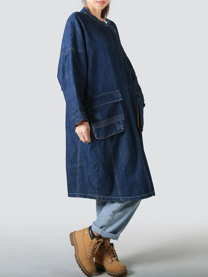 Spliced Loose Demin Coat