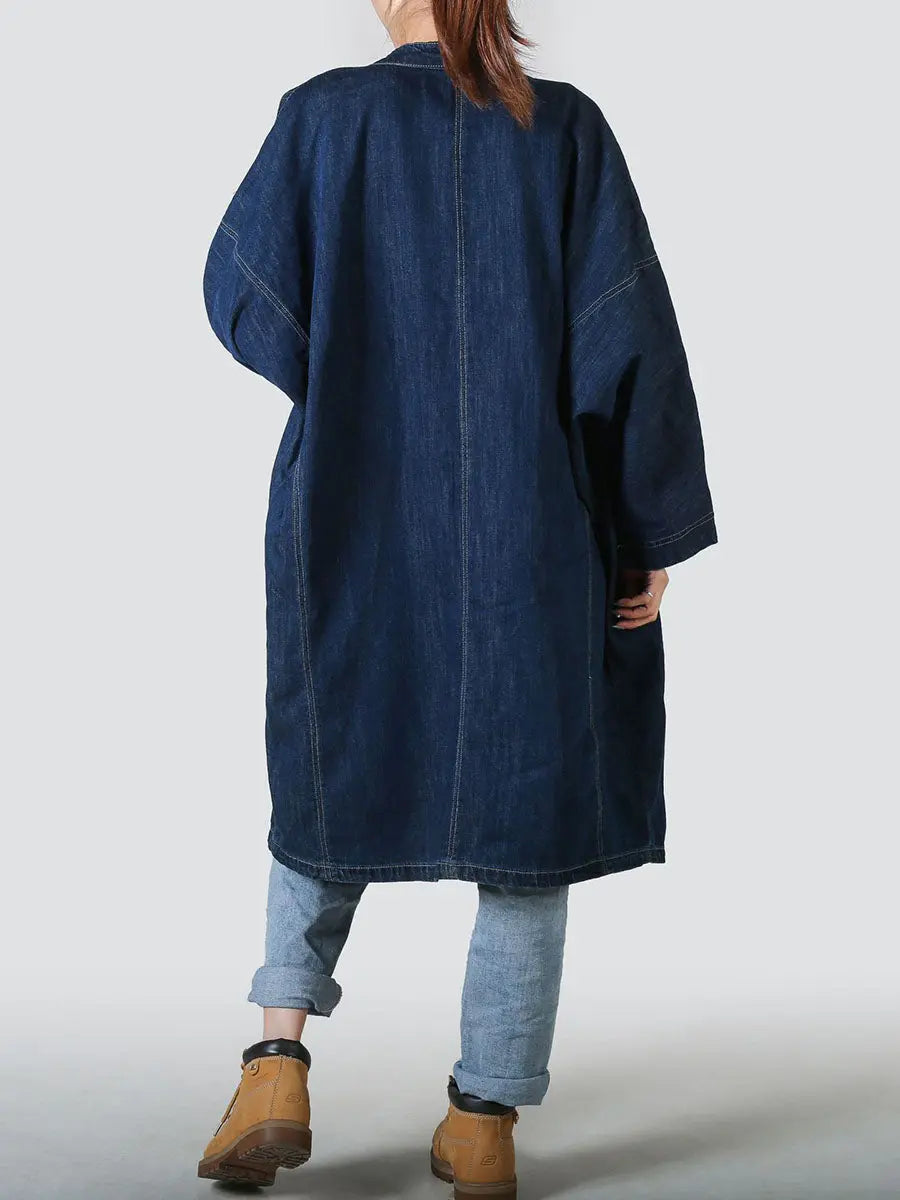 Spliced Loose Demin Coat