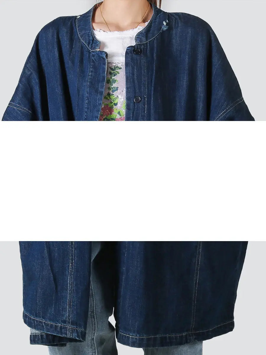 Spliced Loose Demin Coat