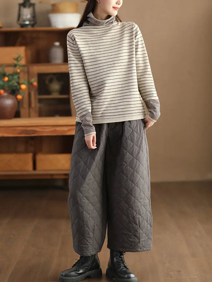 Spliced Turtleneck Warm Sweatshirt