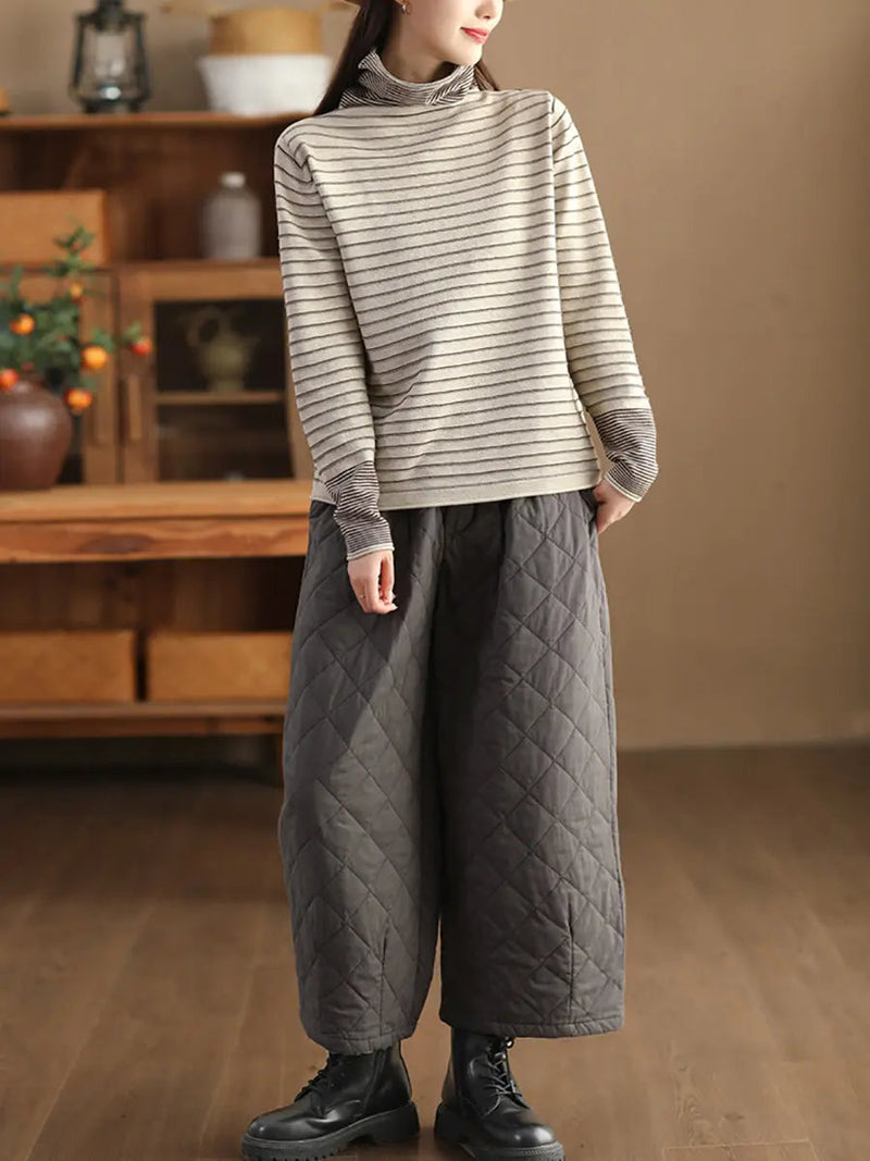 Spliced Turtleneck Warm Sweatshirt