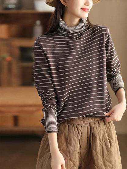 Spliced Turtleneck Warm Sweatshirt