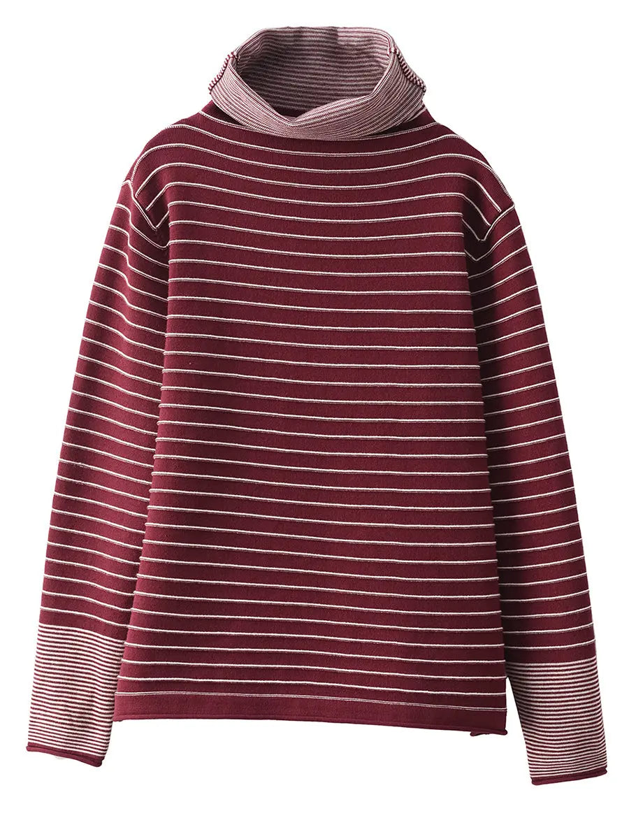 Spliced Turtleneck Warm Sweatshirt