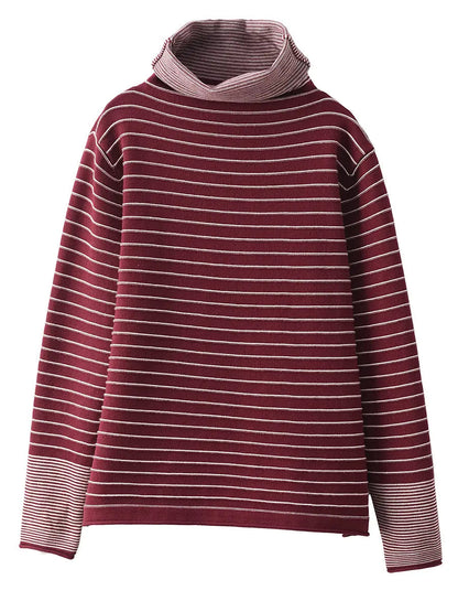 Spliced Turtleneck Warm Sweatshirt