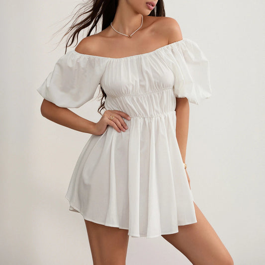 Puff Sleeve Off-shoulder Mini Dress