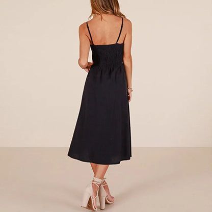 Leisure Fashionable High Backless Midi Dresses