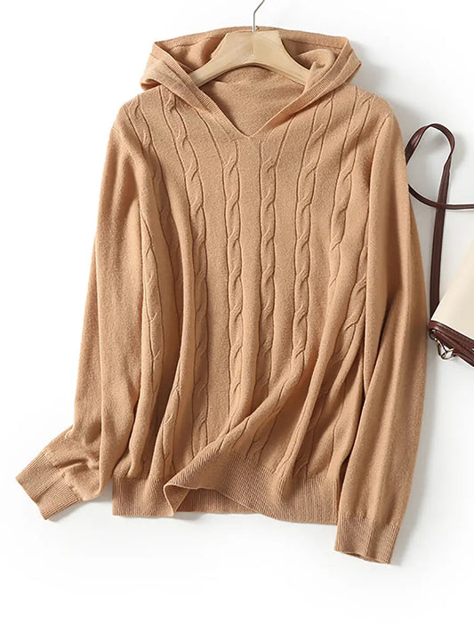 Twist Hooded Wool Sweater