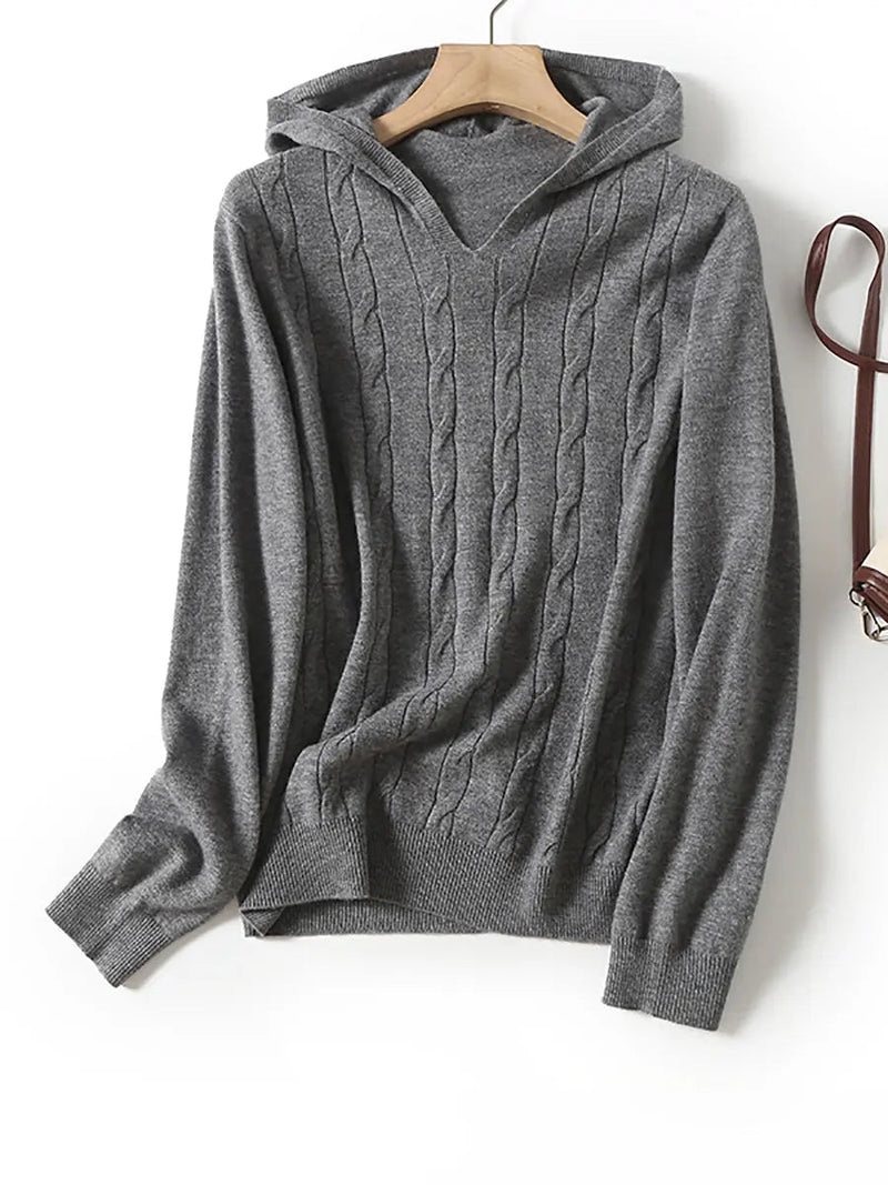 Twist Hooded Wool Sweater
