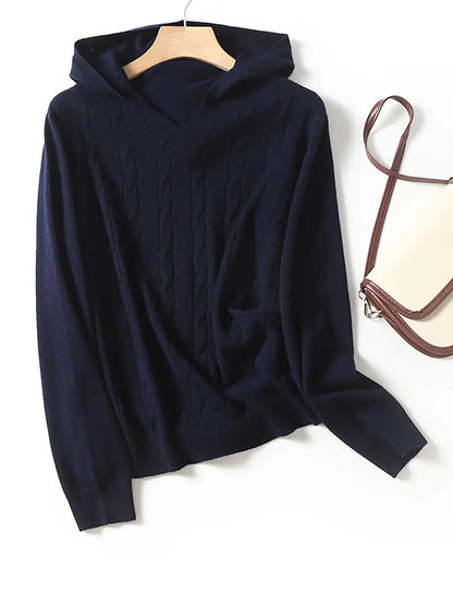 Twist Hooded Wool Sweater