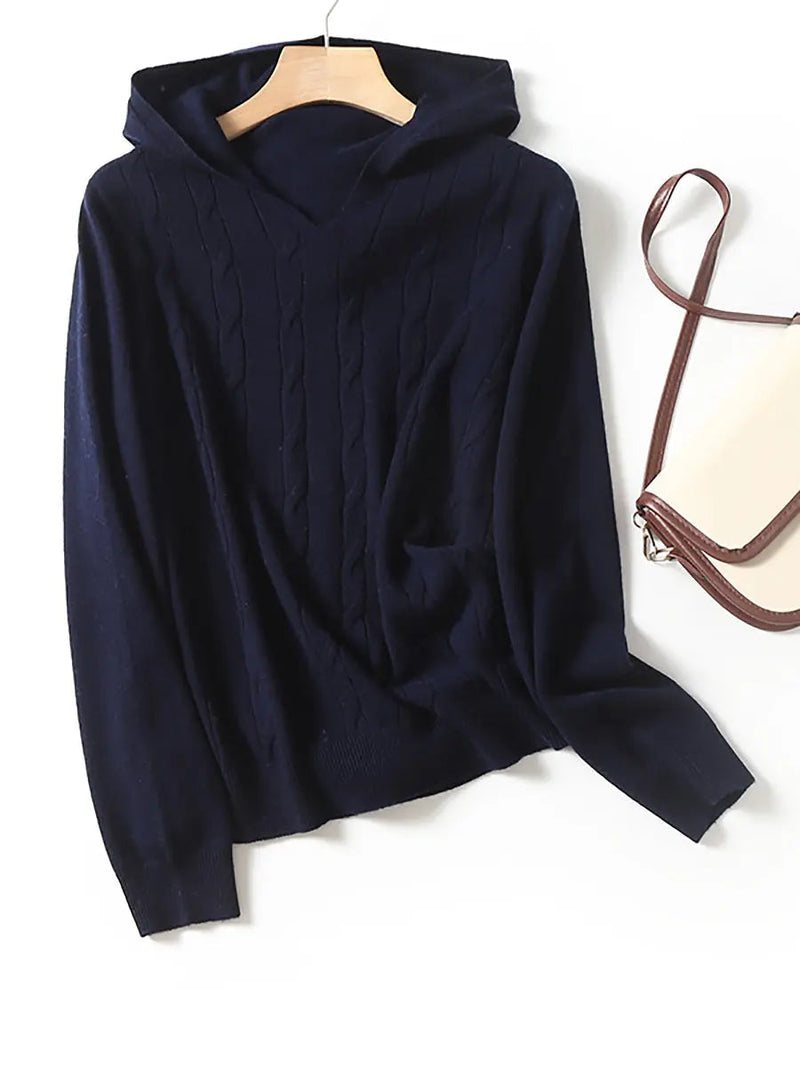 Twist Hooded Wool Sweater