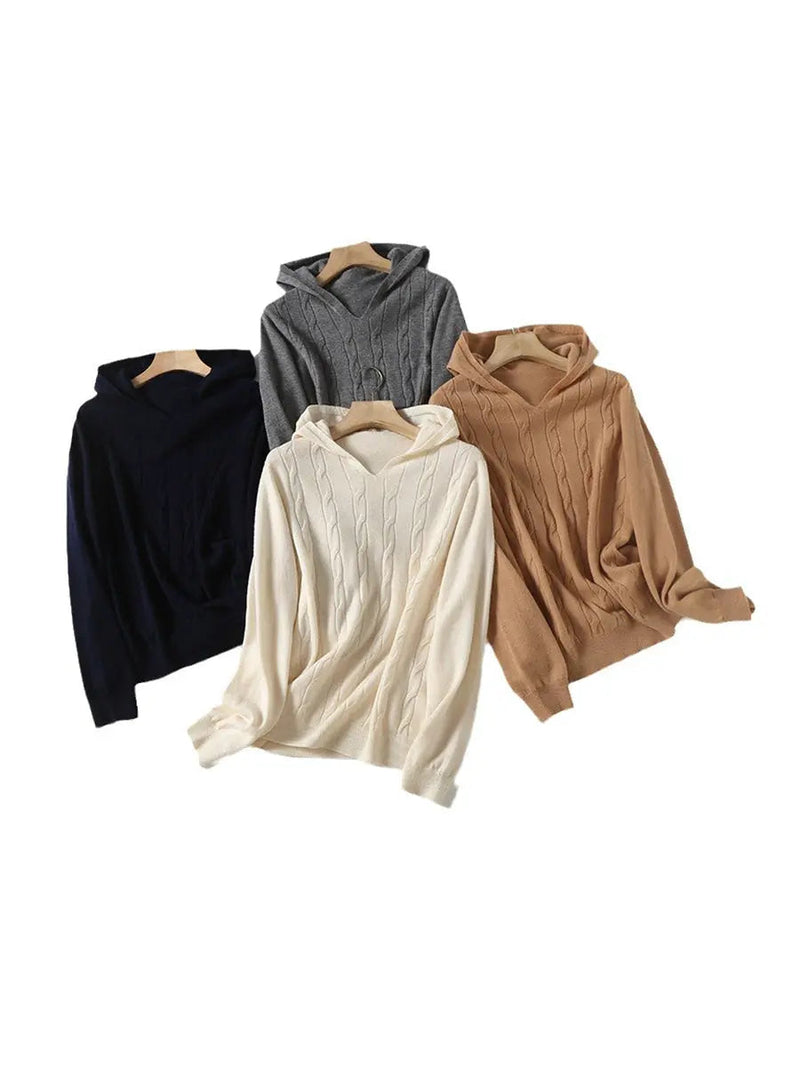 Twist Hooded Wool Sweater