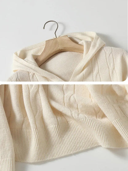 Twist Hooded Wool Sweater