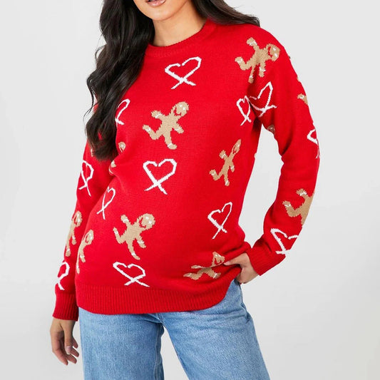 Gingerbread Christmas Sweater - Long Sleeve Loose Fit