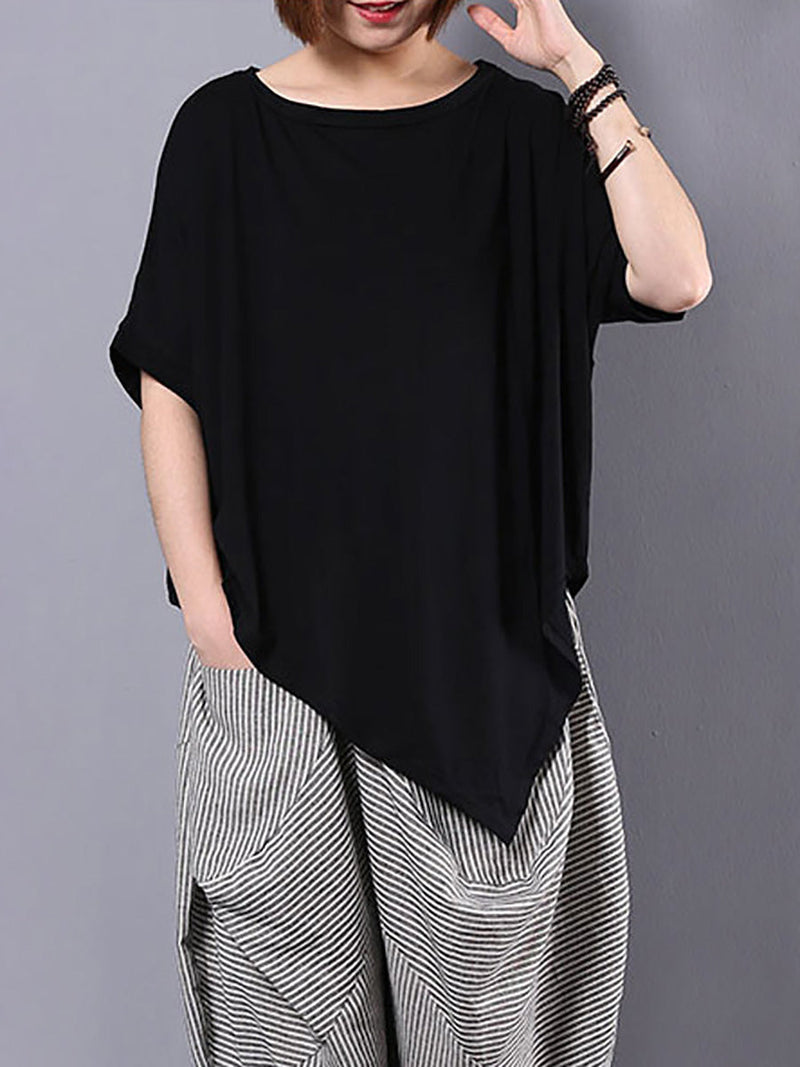 Irregular Loose 100% Cotton T-shirt As1061