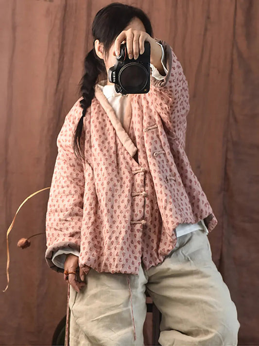 Flower Pink Padded Coat
