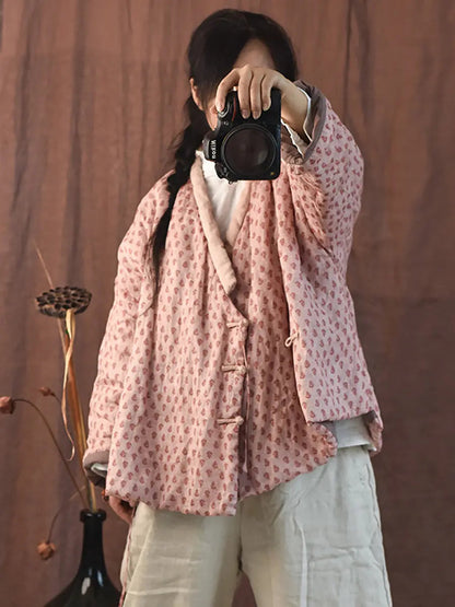 Flower Pink Padded Coat