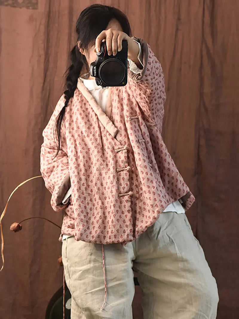 Flower Pink Padded Coat