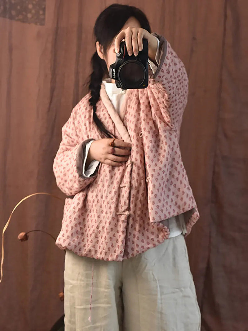 Flower Pink Padded Coat