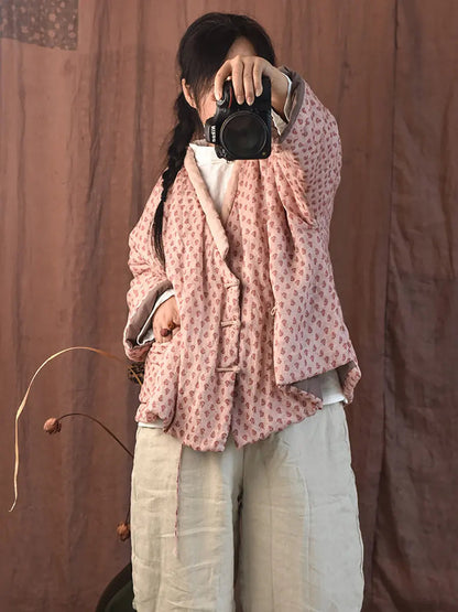 Flower Pink Padded Coat