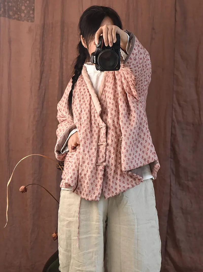 Flower Pink Padded Coat