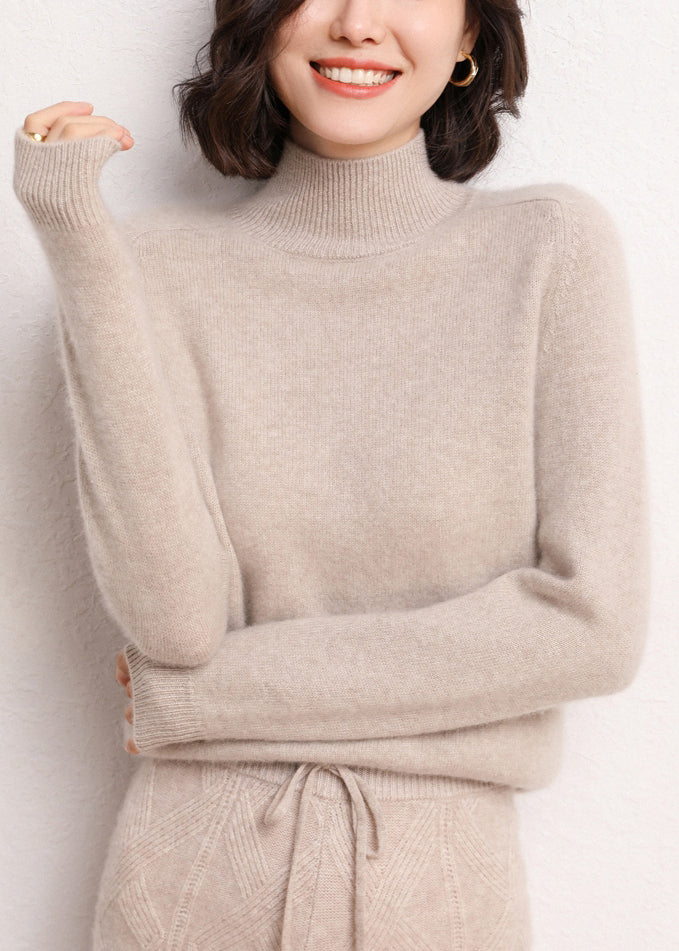 Dark Camel Turtleneck Cashmer Sweaters Winter Er024