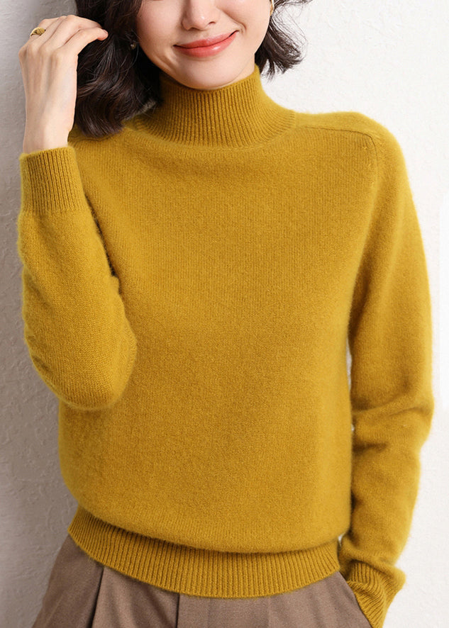 Dark Camel Turtleneck Cashmer Sweaters Winter Er024