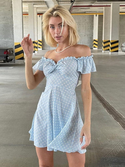 Dress Stylish Polka Dot Ruffles Mini Dress