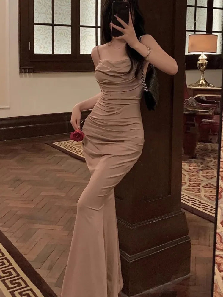 Mermaid Summer Strap Evening Maxi Dress